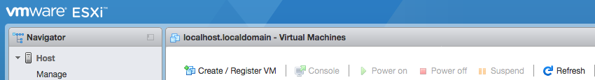 Virtual Machines in the VMWare web client