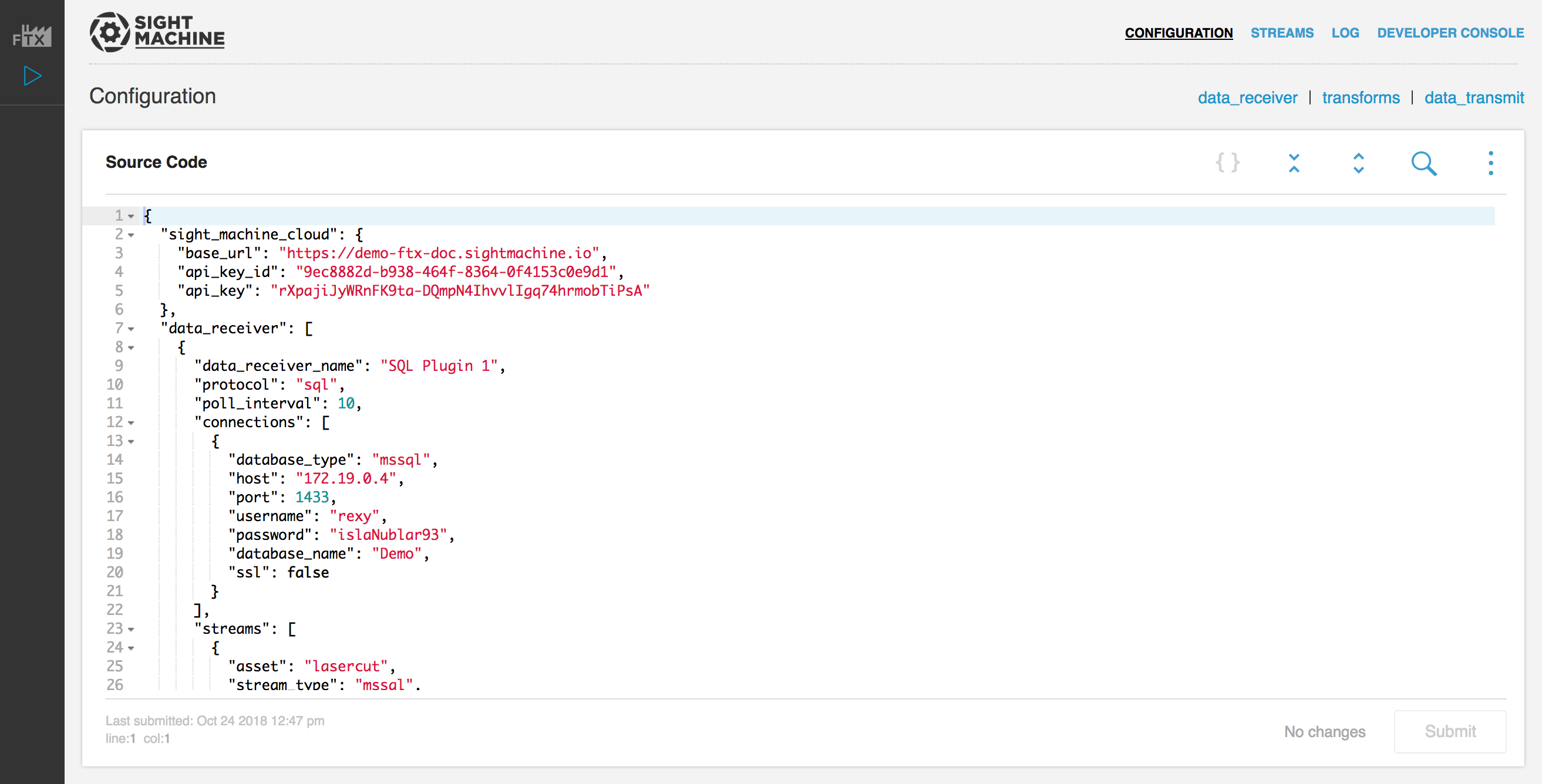 FactoryTX configuration UI